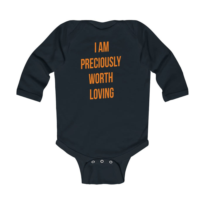 I Am  Preciously Worth Loving Infant Long Sleeve Bodysuit